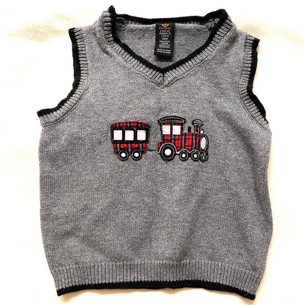 Dockers Vest 24M Gray with Red Train